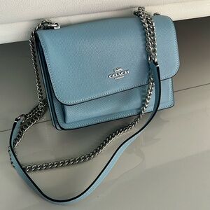 COACH MINI KLARE CROSSBODY CROSSGRAIN BLUE LEATHER BAG